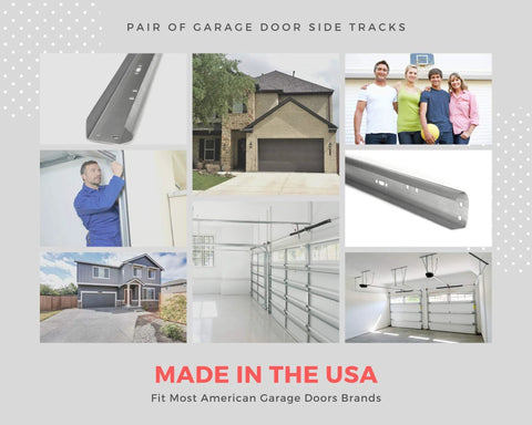 Vertical Garage Door Track Replacement Kit Left And Right Rails For 7 Foot Doors Galvanized Steel Hardware 2 Inch Roller Compatibility Residential And Light Commercial Side Tracks Easy Install And Smooth Operation