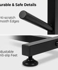 Freakishly Durable Industrial Grade Steel Knocks Out Clutter With A Badass 4 Tier Skateboard Rack Floor Stand For Garage Bedroom Display Holds Longboards Cruisers Skis Boots And Snowboards, showing anti-scratch edges and adjustable anti-slip feet.