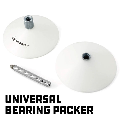 Universal Bearing Packer For Half Inch Inner Diameter And Four Inch Three Eighths Outer Diameter Bearings, components shown