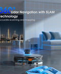 LiDAR Mapping Robot Vacuum And Mop With Smart Navigation WiFi App Alexa Voice Control Obstacle Avoidance on hard floors