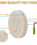 3/8 Inch Round Beige Felt Pads For Cabinets And Furniture Self Adhesive Floor Protectors close-up showing thick durable texture and adhesive backing.