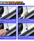 Silicone Car Door Shock Absorber Kit With Self Adhesive Bumper Protector For SUVs And Trucks, installation steps guide