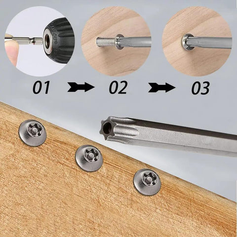 Tough As Nails Extra Long Torx Magnetic Screwdriver Bit Set Forged From Premium S2 Alloy Steel With A Quarter Inch Hex Shank making it easy to remove fasteners.