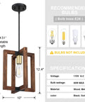 Farmhouse Three Pack One Light Wood Pendant Ceiling Lights Black Finish with Hand Painted Gold Accents and specifications