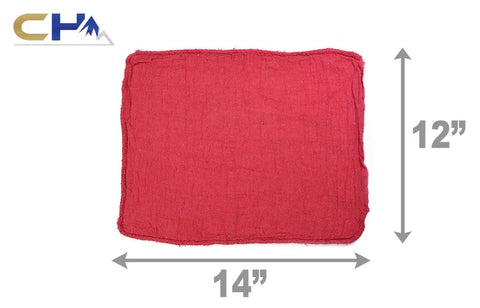Red Cotton Shop Towels 100 Percent Cotton Multipurpose Mechanic Garage Rags Highly Absorbent Auto Detailing Cloths 12x14 Inches