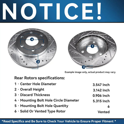 Ford F-150 Beefed Up Brake Kit With Drilled And Slotted Rotors And Ceramic Pads rear rotors specifications chart