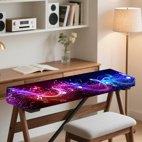 Neon Music Wave 88 Key Keyboard Dust Cover Stretchy Elastic Milk Silk Fit For Piano Protects Your Keyboard In Practice Rooms
