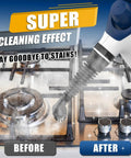 Heavy Duty Handheld Steam Cleaner For Kitchen Tile And Bathroom with steam nozzle cleaning greasy stovetop surface.