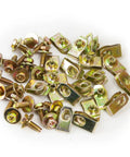 Heavy Duty 20x M6 1.0 Car Body Bolts With 10mm Hex Head And 17mm Washer Plus 20x U Nuts Clips Under Tray Splash Shield Fasteners Yellow Zinc Finish