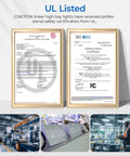 UL Listed certification for Built Different 3 Foot Led Linear High Bay Light With No Sweat Plug And Play Hookup And Adjustable 300W 250W Or 200W Power.