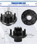 Trailer Hub Kit With 5 On 4.5 Inch Bolt Pattern For 2000 Lb Axles Includes 1 Inch And 1-1/16 Inch Straight Spindle Bearings L44643 L44649 Rust
