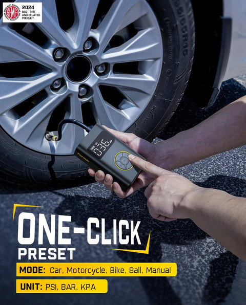 1 Minute Beast Mode Quick Inflate Portable Tire Inflator With Digital Pressure Gauge inflating car tire