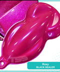 Roxy BLACK SEALER in vibrant pink, showcasing shimmer and gloss for effective candy pearl basecoat application.