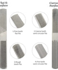Workhorse 4 In 1 Wood Rasp File 8 Inch Straight Shooting Shaping Tool showing flat and curved surfaces with four cutting types.