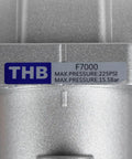 Close-up of Three Quarters Inch Compressed Air Line Moisture And Water Filter Trap F706N label showing max pressure