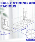 15.7 Inch Under Desk Cable Management Tray No Drill Clamp Mount Heavy Duty Steel Wire Organizer For Standing Desks White Finish