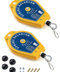 Heavy Duty Spring Balancer Set 2 Pack Retractable Tool Holder With Steel Cable And Alloy Hook Supports 3.3 To 6.6 Lb Load