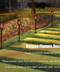 Outdoor Solar Torch Lights 4 Pack With 99 LED Flickering Flame IP65 Waterproof Garden Yard Decor Realistic Torch Effect