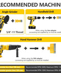 Diamond tile hole saw kit, 15pcs with 5/8–11 threaded bits and adapters; shown with an angle grinder.