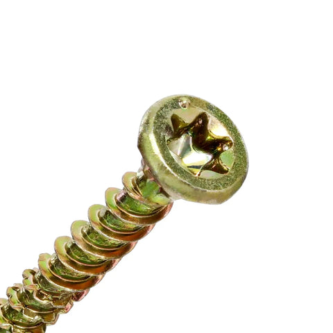 Close-up of sharp point star drive Interior Construction Screws Size 6 By Three Quarters Inch 100 Count Fast Install No Pre Drill