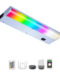 Under Cabinet Lighting You Can Hard Wire Or Plug In, Dimmable RGB Color Changing LED Fixture With Remote, Alexa And Google Enabled