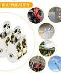 Four Pack 1.42 Inch Double Pulley Block Set For Lifting Heavy Duty Rope And Cable Stainless Steel Zinc Alloy Crane Pulleys application