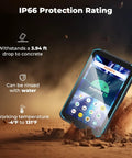 Heavy Duty 8 Inch Rugged Android 13 Tablet With Integrated Barcode Scanner, 4GB Ram And 64GB Storage, 4G Lte And Wifi 5 standing against a dusty backdrop.