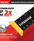 Titanium Oscillating Saw Blades Set For Metal Wood Nails Screws And Plastic Extra Long Two And Three Quarter Inch Reach