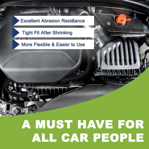 2 To 1 Shrink Ratio Heat Shrink Wire Loom Braided Cable Sleeves For Automotive Wiring Harness Protection under car hood