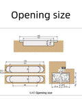 Technical diagram showing dimensions of 40Kg Adjustable Wood Door Hidden Hinges with 180 Degree Open Capability