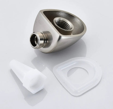 Stainless 90 Degree Wall Elbow For Handheld Shower Mount, Built To Last Metal Construction, One Half Inch Female NPT Inlet