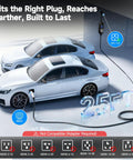 Two electric cars charging with Tesla Level 2 EV Charger 40 Amp 240V NEMA 14-50 Plug, 25ft cable shown, adjustable current