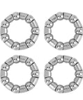 4 Pack Bicycle Ball Bearing Retainers With 7 Balls Each, Steel Cages For Crank And Wheel Bearings, Outer 20.4mm Inner 12mm