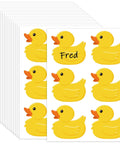Yellow Rubber Duck Name Tag Stickers 120 Pcs Set For Classroom Decor And School Supplies Cute Duck Shaped Nameplates Bulletin Board Labels