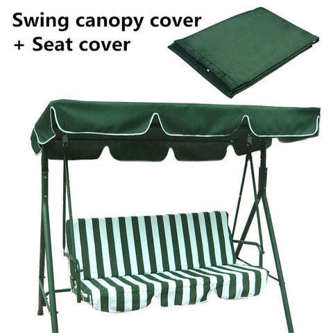 Three Seat Patio Swing Canopy Replacement With Removable Seat Cover Weatherproof Green Garden Cover on outdoor swing