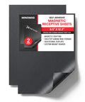 Pack of two Magnet Receptive Ferrous Sheets With Strong Peel And Stick Backing Flexible Rubber Magnetic Sheets shown