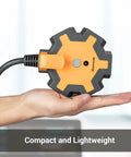 Industrial 5 Outlet Power Hub With 15 Ft Heavy Duty Extension Cord For Garage And Workshop 14 3 SJTW 15 Amp Circuit Breaker