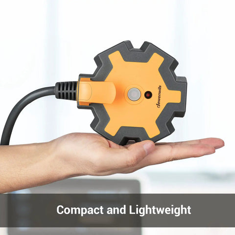 Industrial 5 Outlet Power Hub With 15 Ft Heavy Duty Extension Cord For Garage And Workshop 14 3 SJTW 15 Amp Circuit Breaker