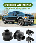 Ford F250 F350 Super Duty 4WD 2005-2023 2.5 Inch Front Leveling Kit With Steel Coil Spring Lift Spacers And Shock Mount Extenders