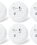 Six Pack Water Leak Detectors With 100dB Alarm Battery Operated Water Sensor Alarms For Basements Bathrooms Laundry Rooms Kitchens