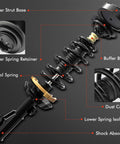Detailed view of Front And Rear Complete Struts With Coil Spring Assembly For Honda Civic 2006 2011 And Acura CSX 2006 2011, showing components.