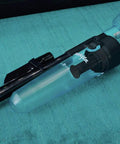 Cyclonic Vacuum Attachment for 18v and 12v Cordless Handheld Tools, clear design with one touch release for easy cleanup.