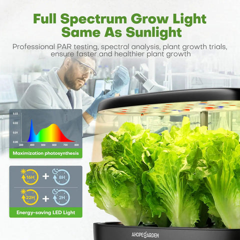 Indoor Hydroponics Garden System With 12 Pods, LED Grow Light, Dope Countertop Grow Kit For Home Veggies, Lettuce, Herbs And Flowers, Water Visual Window For Easy Grow And Harvest