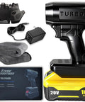 Powerhouse Cordless Jet Blower Upgraded 160000 RPM 200 MPH Handheld Turbo Leaf Blower with accessories and packaging