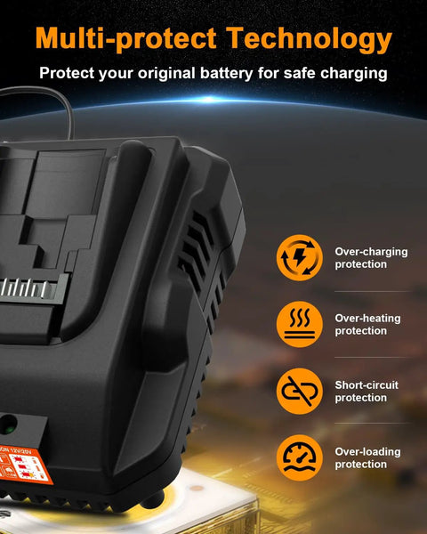 Beefed Up Replacement 18V Charger For Makita Tools with multi-protect technology and smart LED indicators