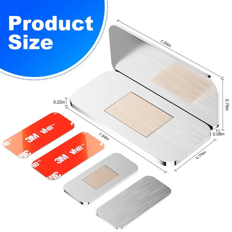 Adhesive Magnetic Cabinet Catch No Drill With Stainless Steel Drawer Magnets showing dimensions and components