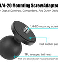 Two Pack 1 Inch Ball Head Mounts With One Quarter Inch Twenty Threaded Stud for action cams, featuring soft rubber pad and TPU ball head.