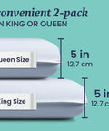 Memory Foam Firm Bed Pillows King Size 2 Pack Block Shaped Pillow For Side Sleepers And Back Sleepers Delivers Real Solid Support And Cushy Comfort For A Restful Night's Sleep, queen and king size shown
