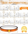 Dope Heat Press Pillow Kit 18 Pieces with 8 T-shirt ruler guides and 2 heat resistant tapes showcased with size information