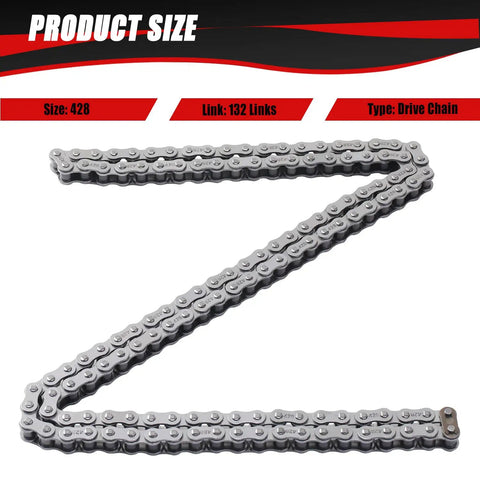 428 Motorcycle Chain With 132 Links And Chain Breaker For TTR125 TTR225 Hawk 250 Boom Vader 125 Apollo RFZ TaoTao Coleman